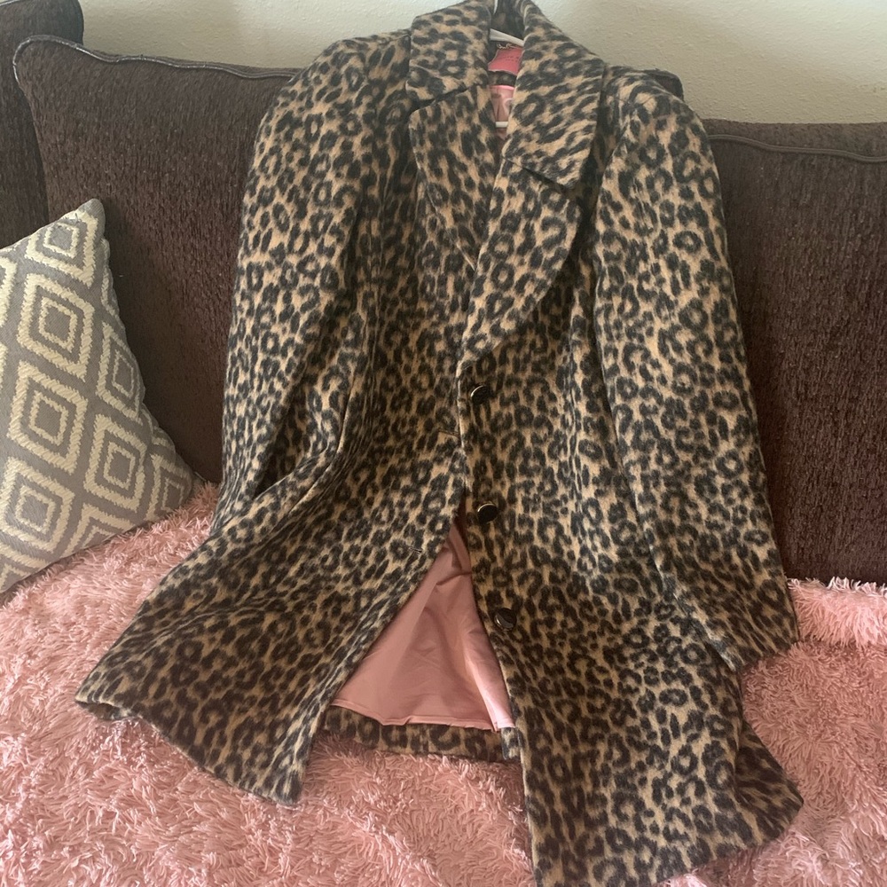 Kate spade leopard wool winter coat